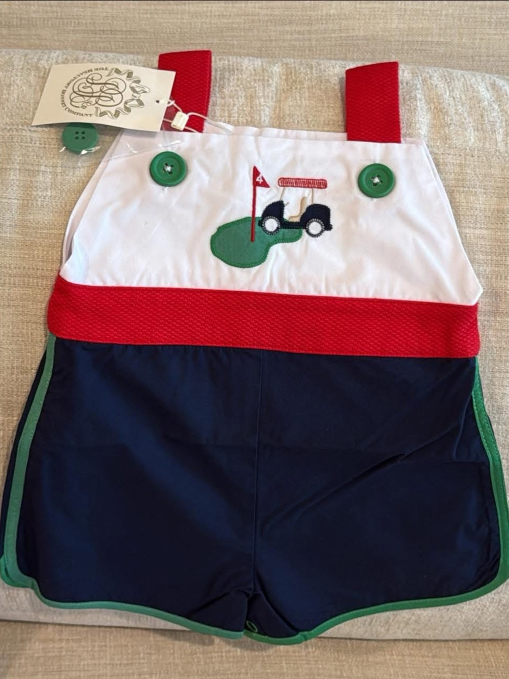 The Beaufort Bonnet Company Kids Golf Outfit in Navy, Red, White & Green